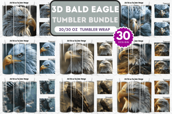 Download 3D Bald Eagle Tumbler Wrap Bundle - Bald eagle tumbler Collection