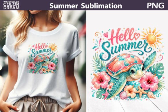 Download Hello Summer Turtle Art - Premium Resources