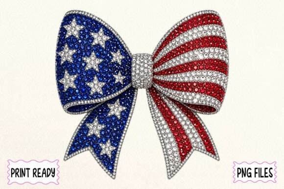 Download USA Flag Bow Rhinestone Patriotic Art - Premium Resources